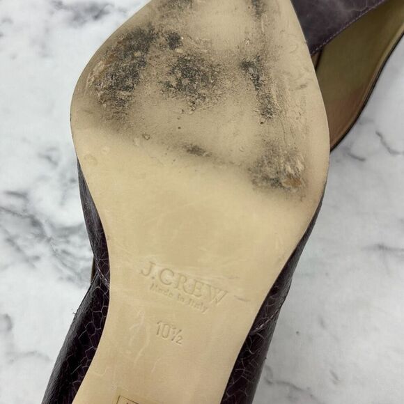J. Crew Crackle Leather D'Orsay Pumps Heels 10.5 - Picture 6 of 6